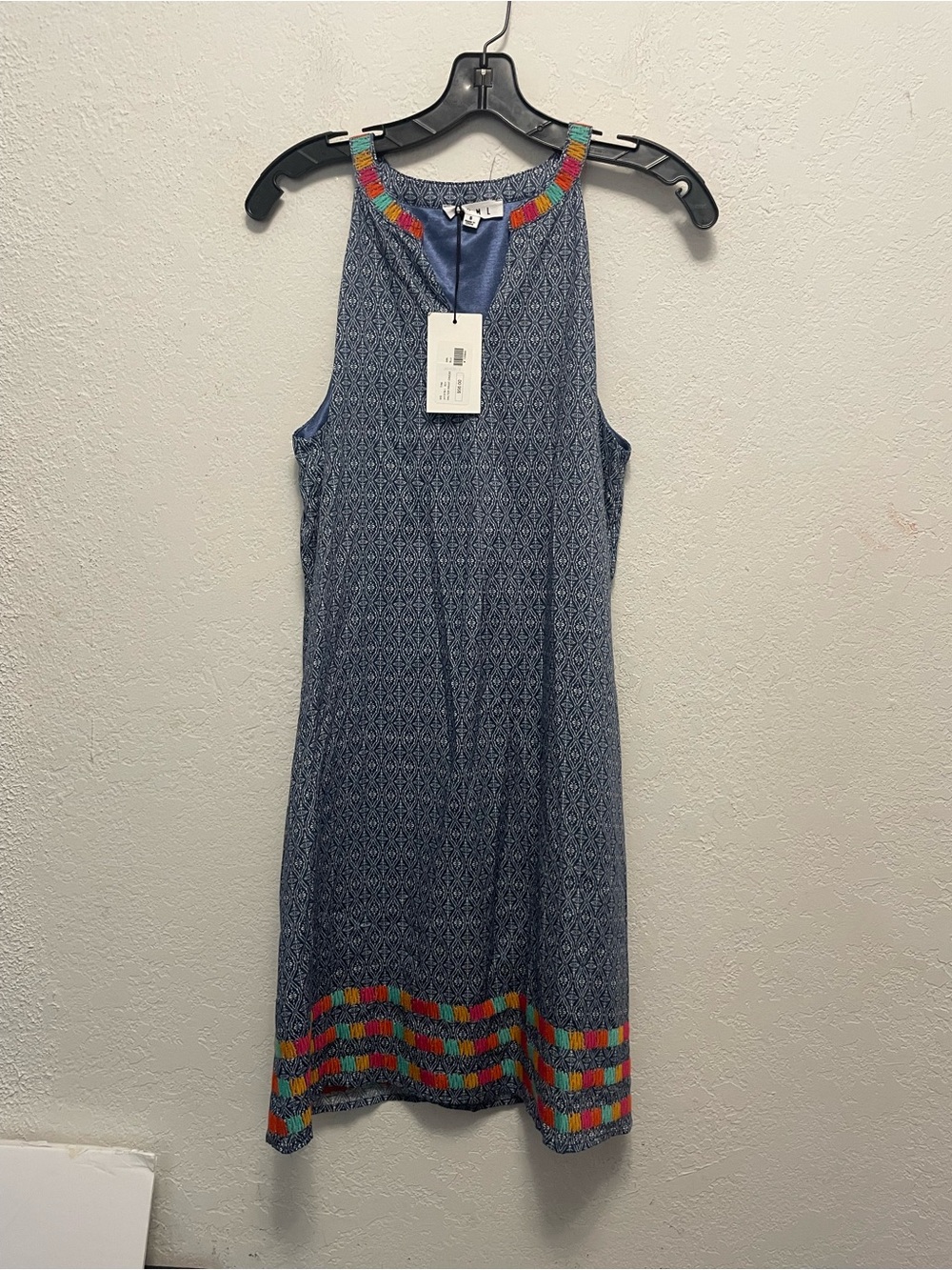 THML Womens Size S Sleeveless Embroidered Dress V Neck NEW